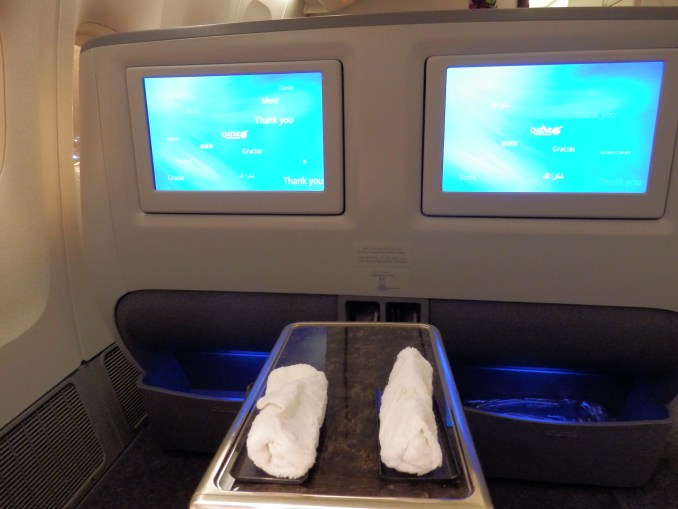 HOT TOWEL OFFERED UPON BOARDING
